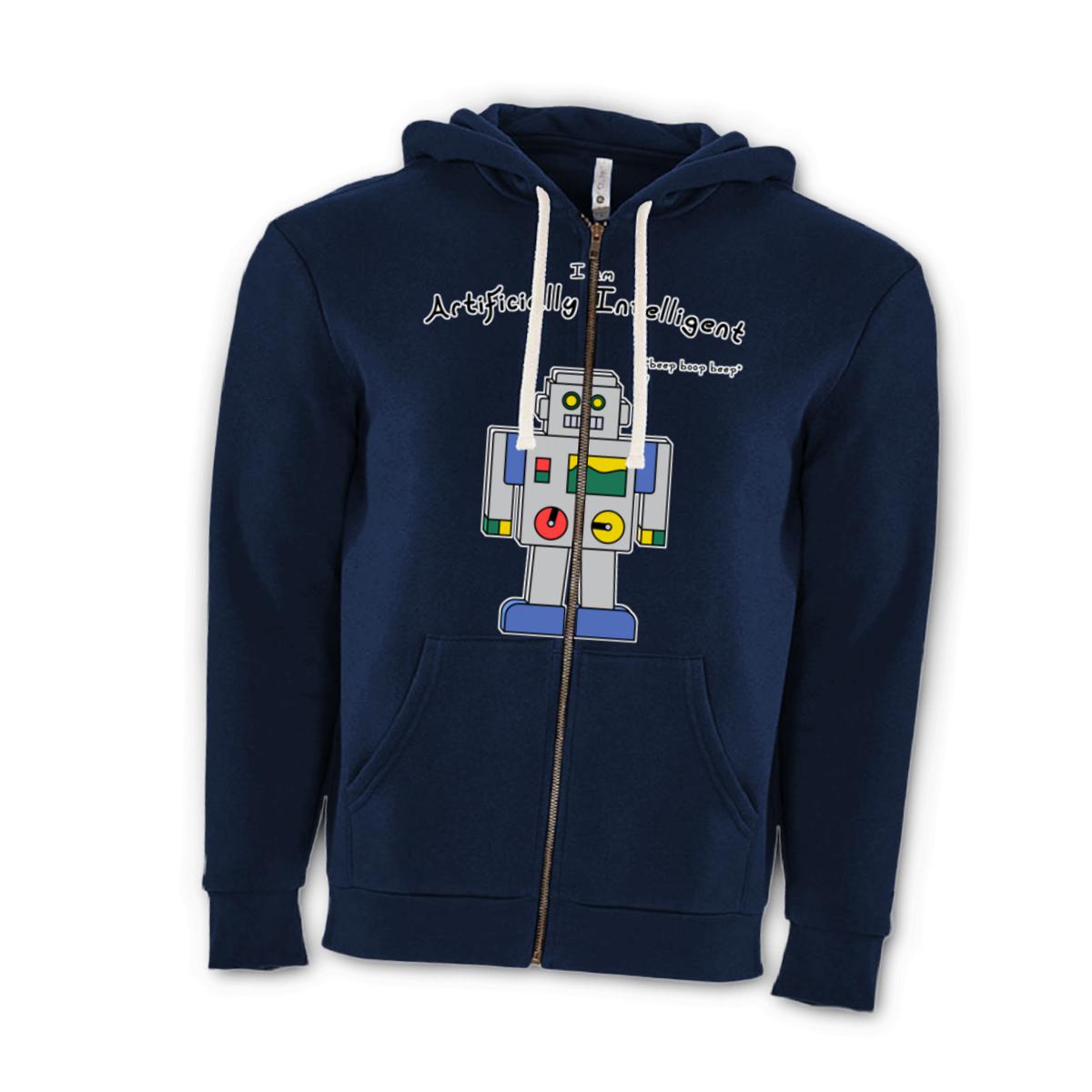 AI Bot Unisex Zip Hoodie Double Extra Large midnight-navy