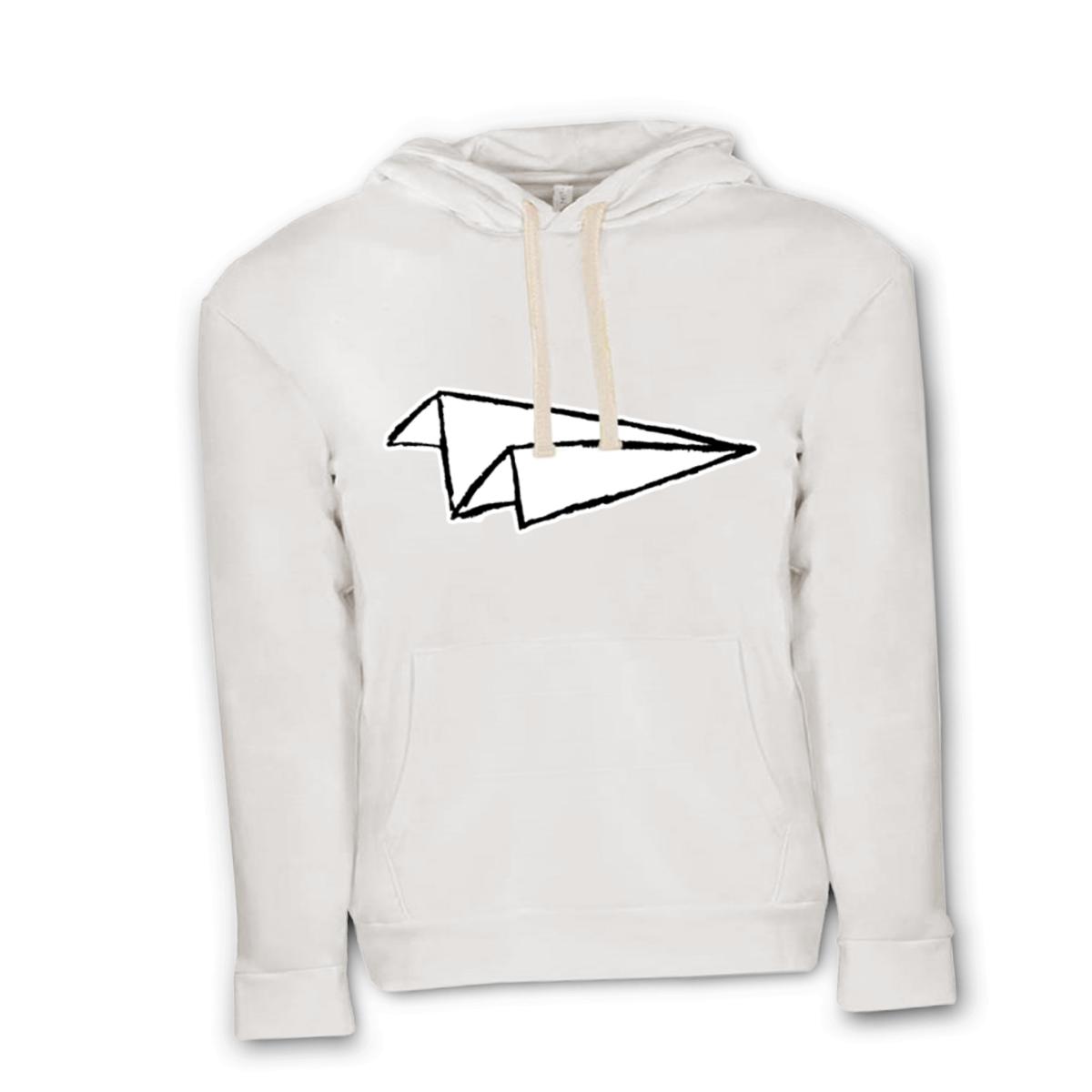Airplane Sketch Unisex Pullover Hoodie Double Extra Large white
