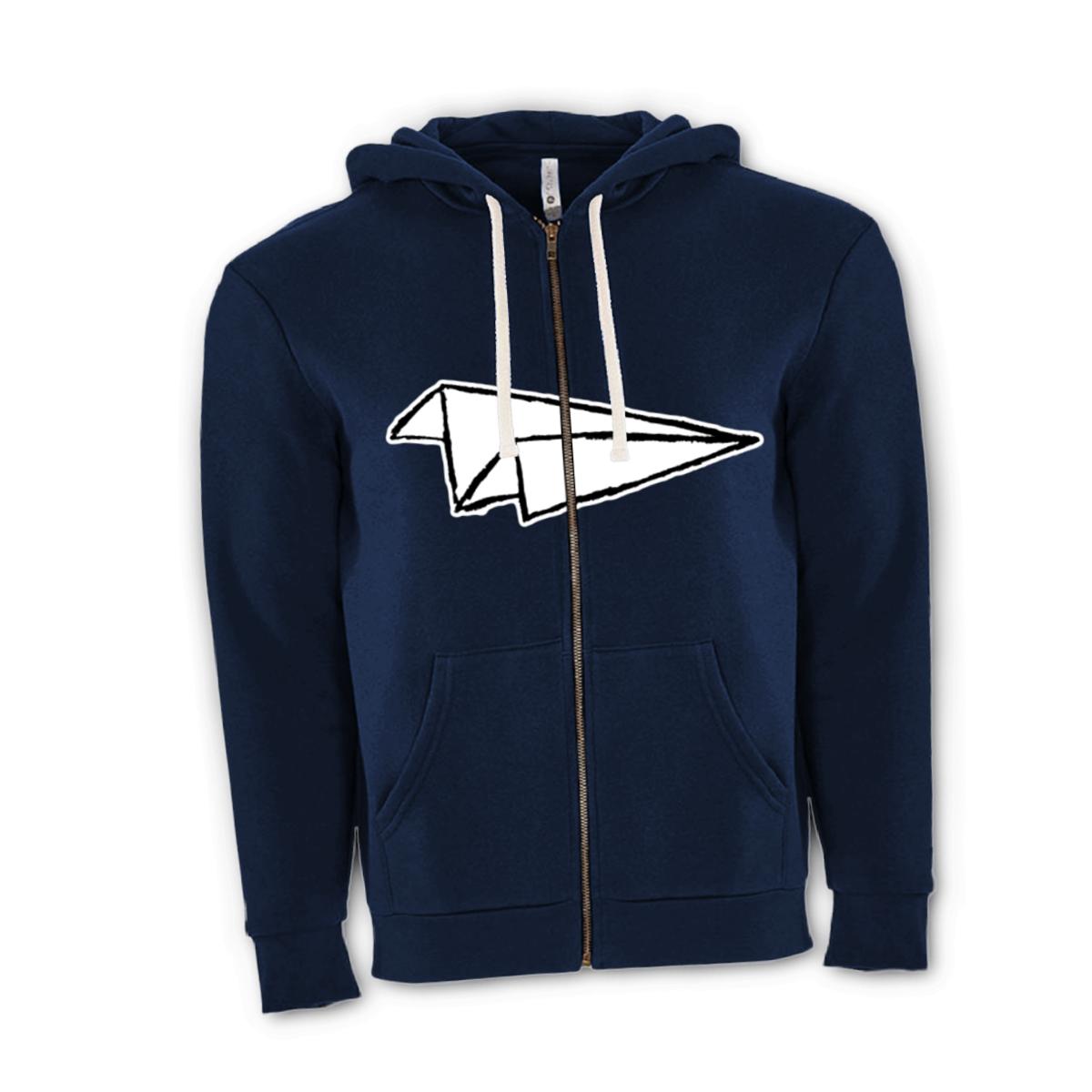 Airplane Sketch Unisex Zip Hoodie Double Extra Large midnight-navy