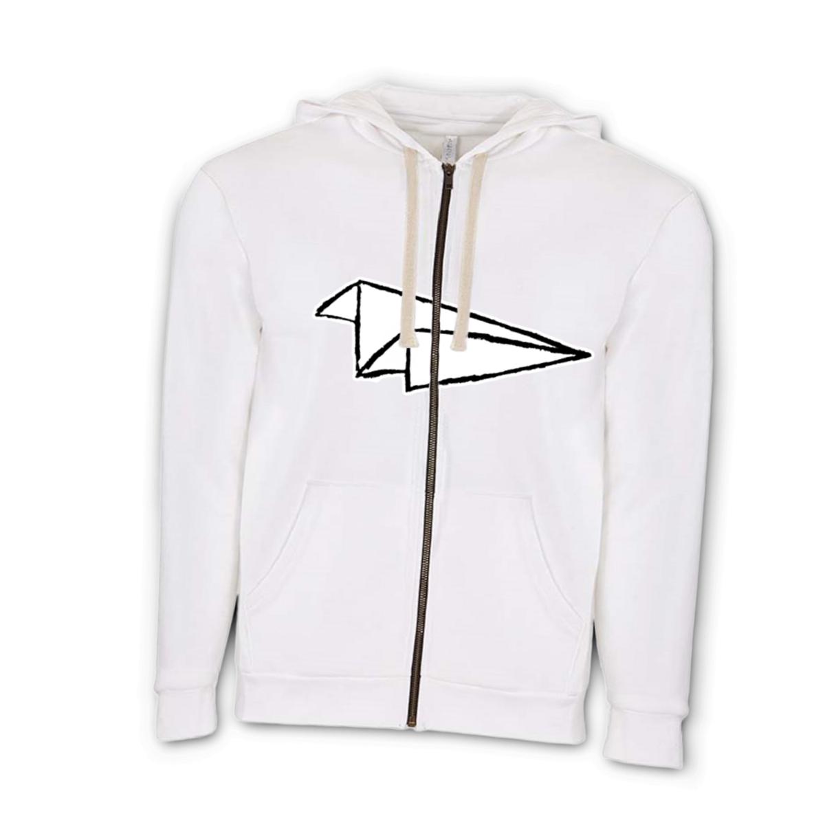 Airplane Sketch Unisex Zip Hoodie Double Extra Large white