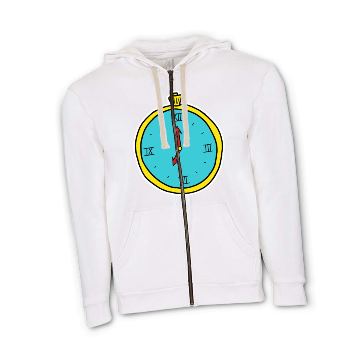 American Traditional Clock Unisex Zip Hoodie Extra Large white