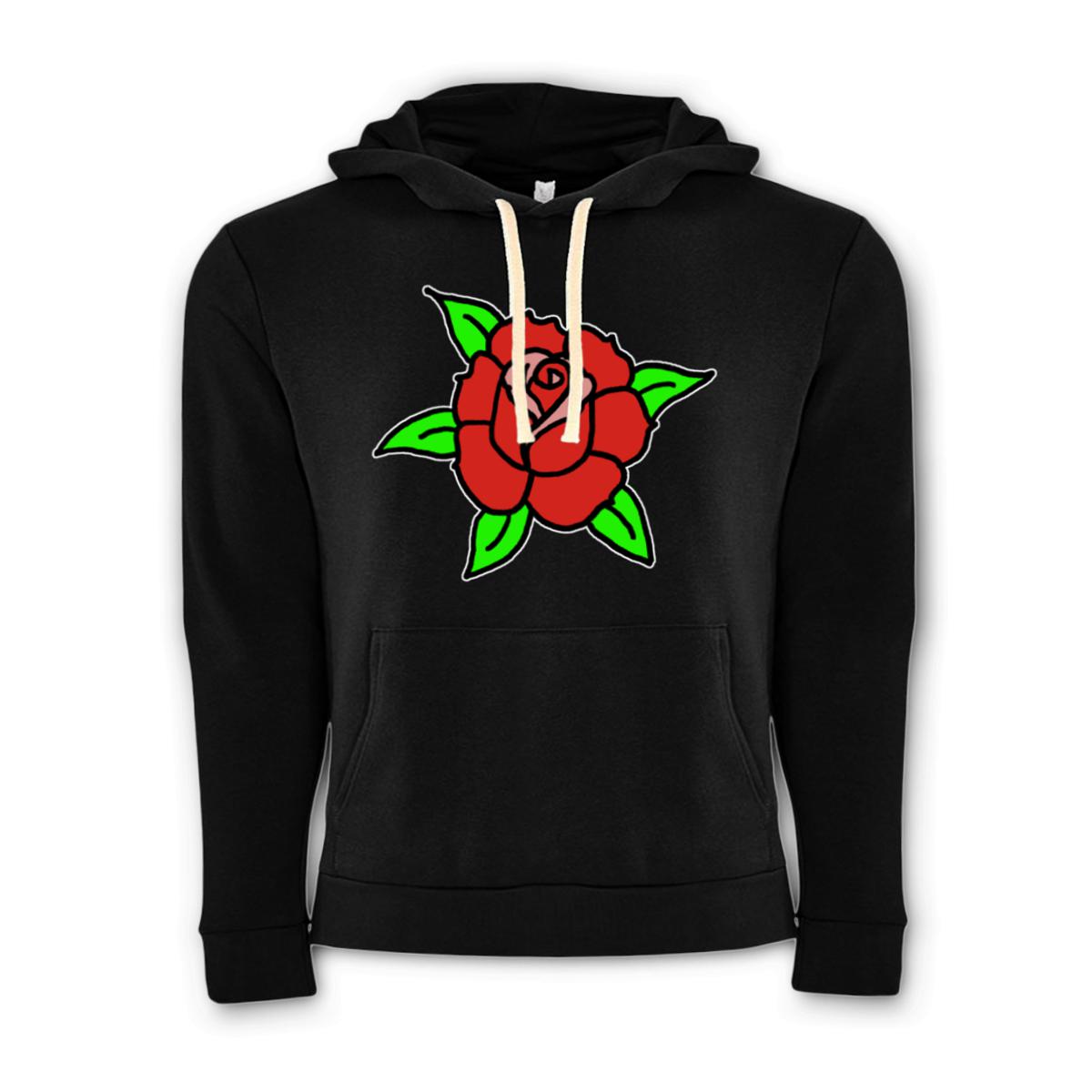 American Traditional Rose Unisex Pullover Hoodie Extra Large black