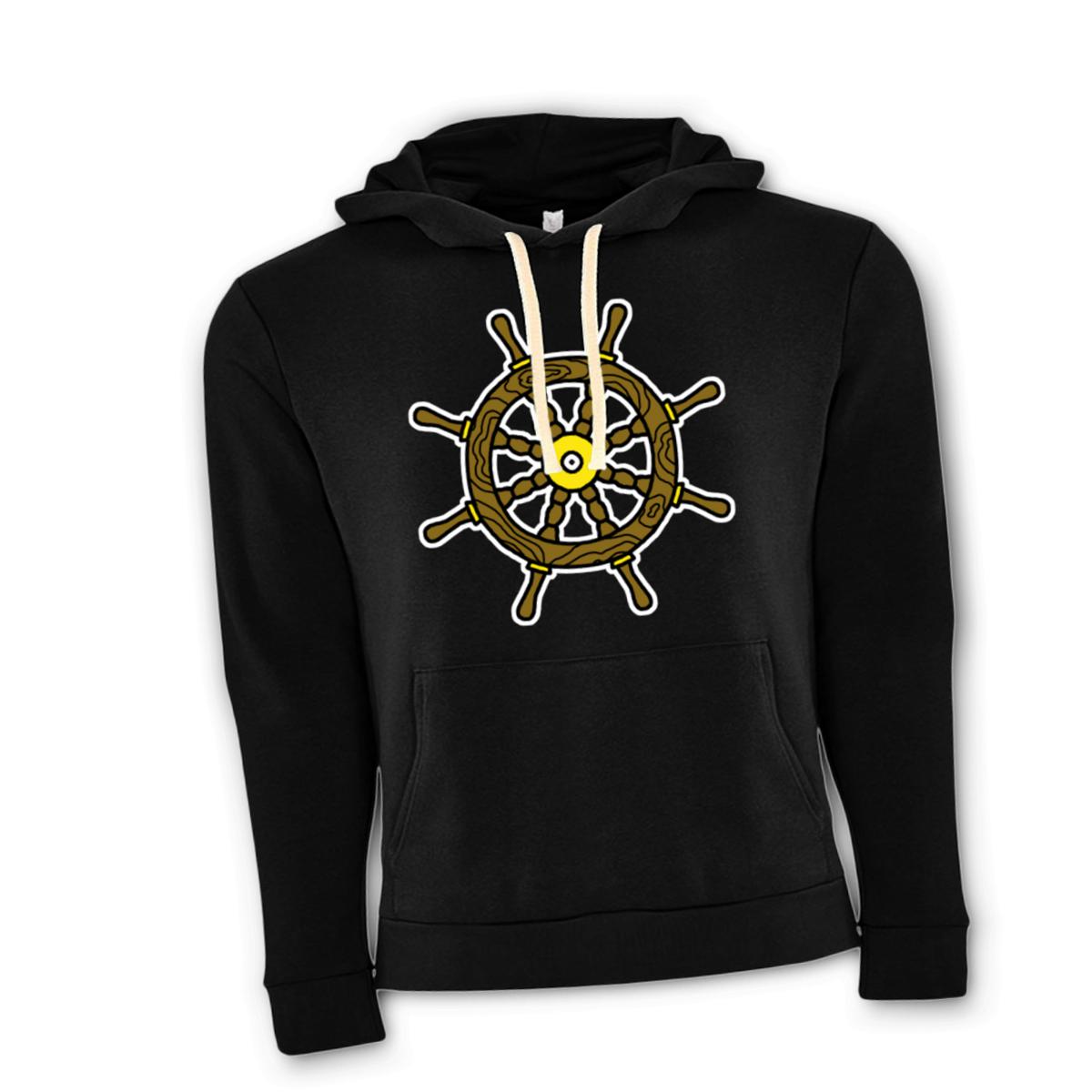 American Traditional Ship Wheel Unisex Pullover Hoodie Small black