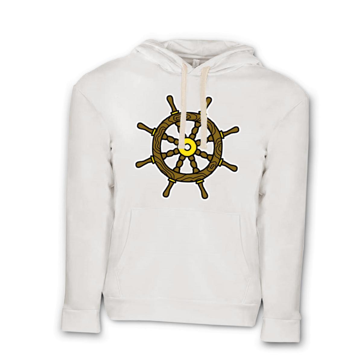 American Traditional Ship Wheel Unisex Pullover Hoodie Large white