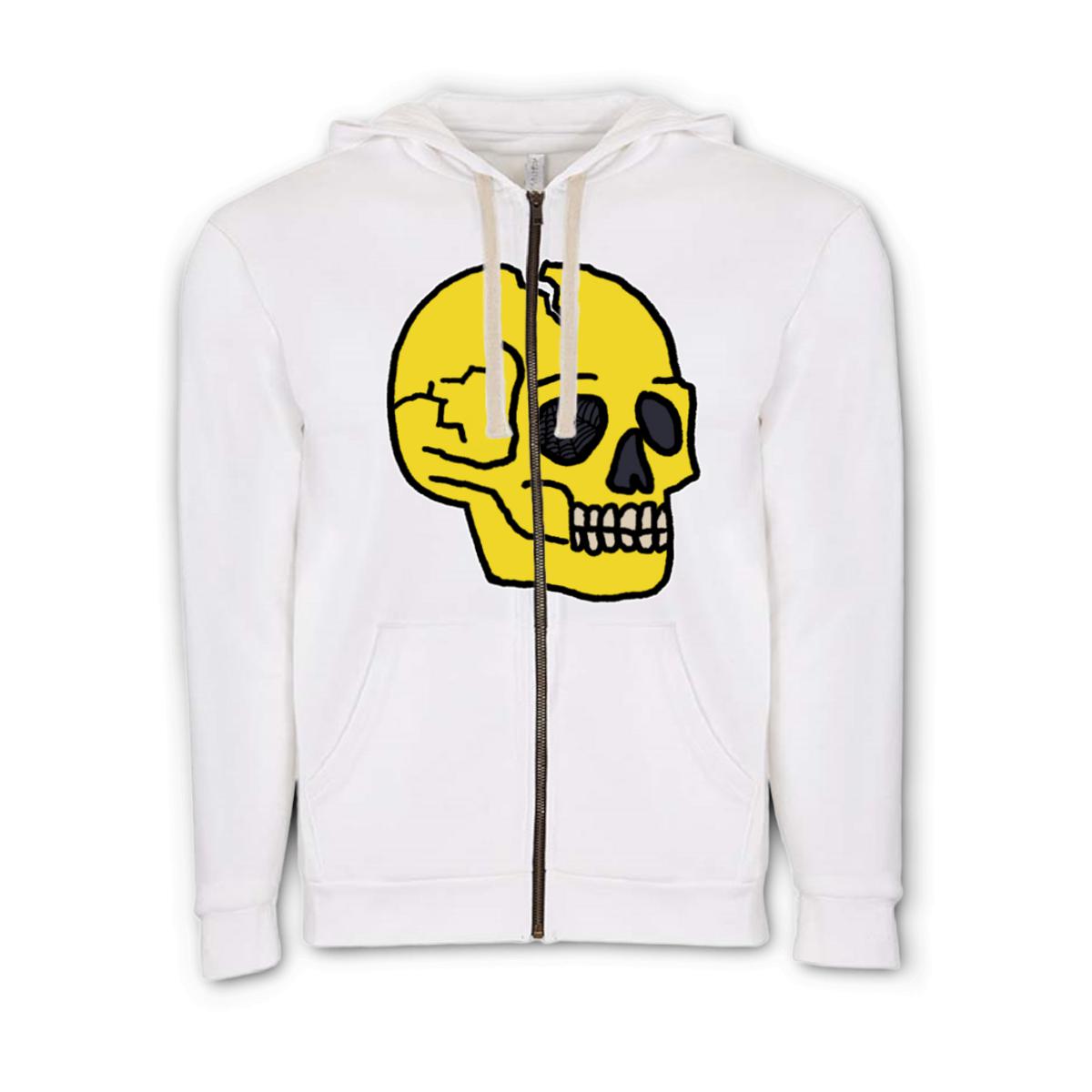 American Traditional Skull Unisex Zip Hoodie Double Extra Large white