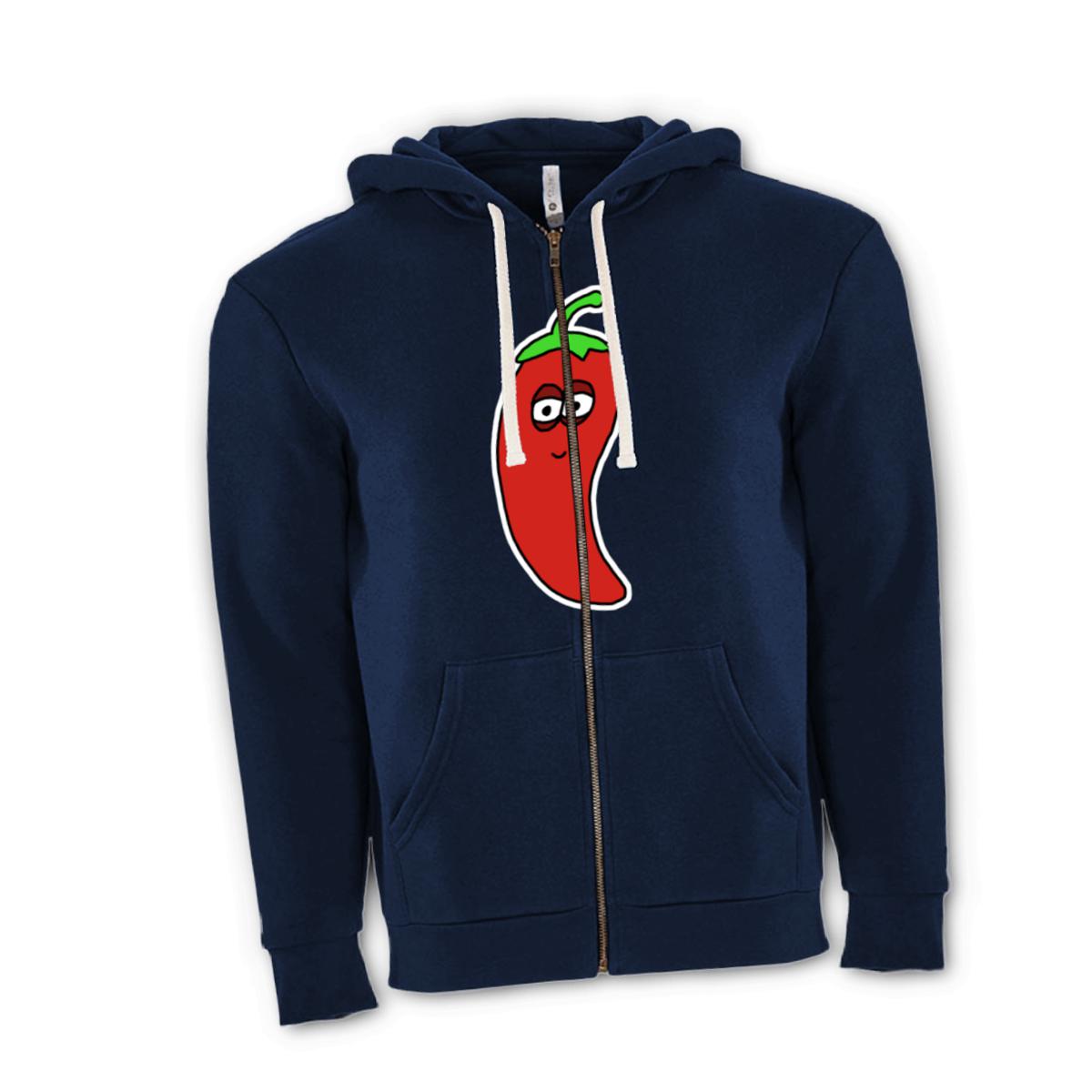 Chili Pepper Unisex Zip Hoodie Double Extra Large midnight-navy