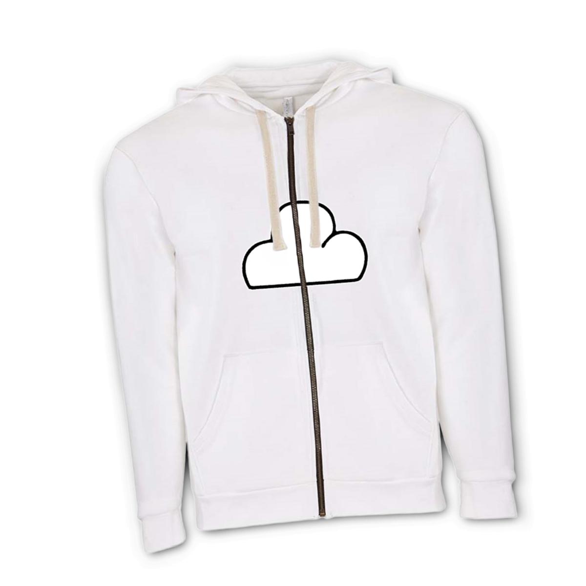 Cloud Unisex Zip Hoodie Double Extra Large white