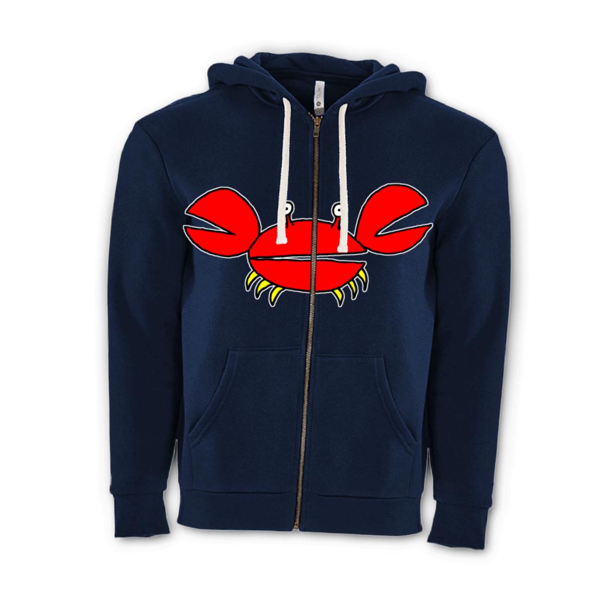 Crab Unisex Zip Hoodie Large midnight-navy