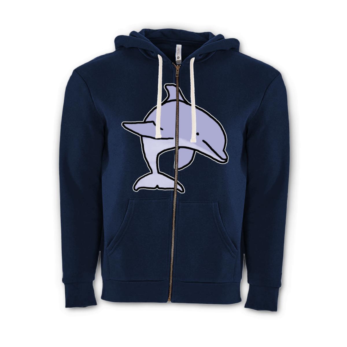 Dolphin Unisex Zip Hoodie Small midnight-navy