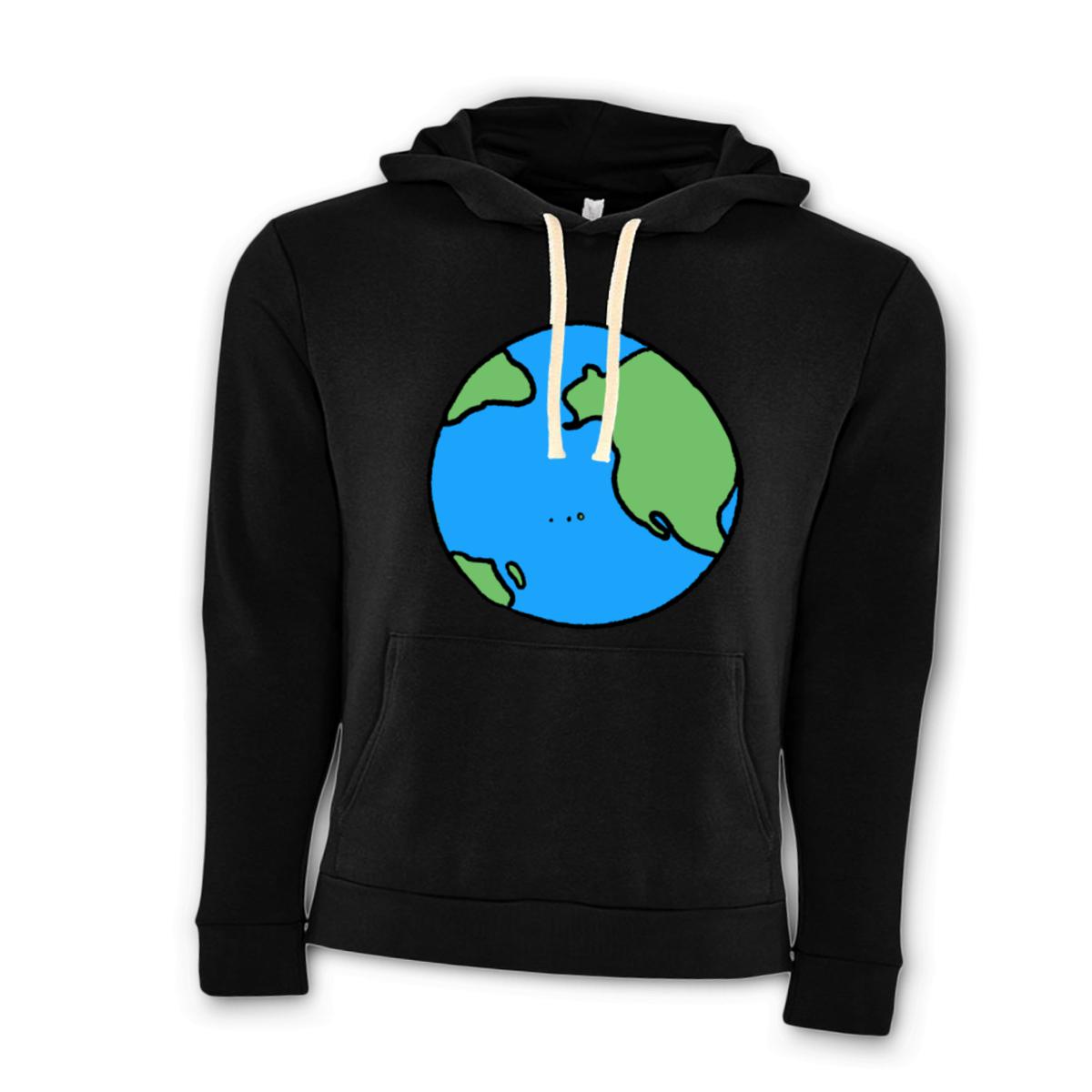 Earth Unisex Pullover Hoodie Double Extra Large black