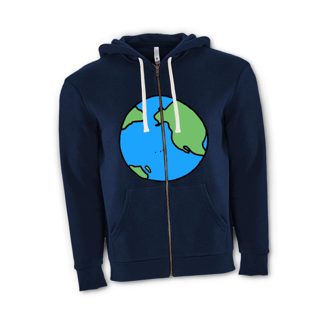 Earth Unisex Zip Hoodie Double Extra Large midnight-navy