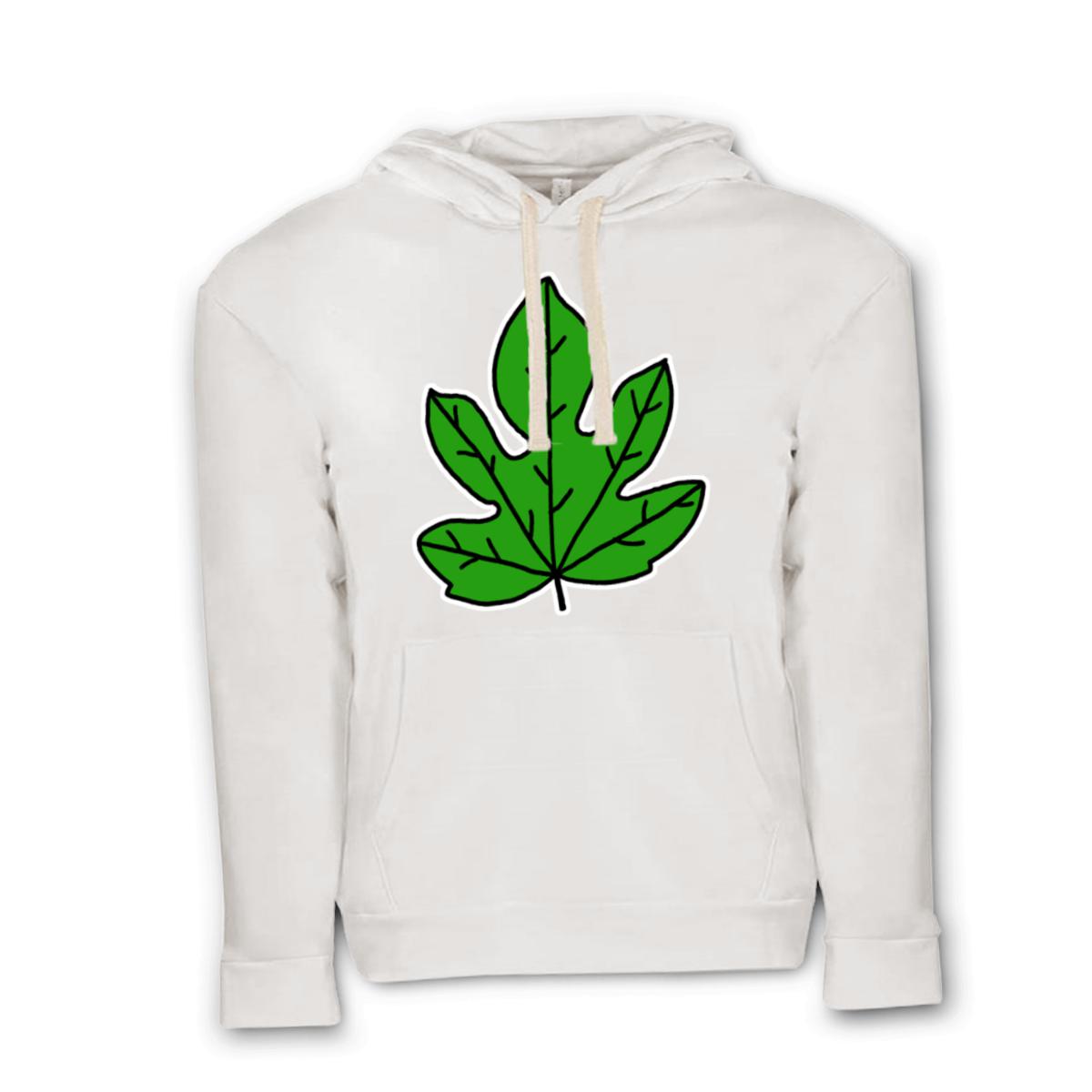 Fig Leaf Unisex Pullover Hoodie Extra Large white