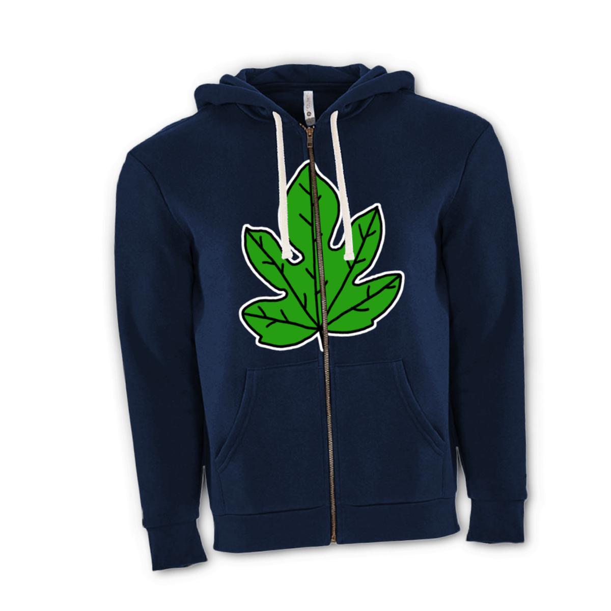 Fig Leaf Unisex Zip Hoodie Double Extra Large midnight-navy