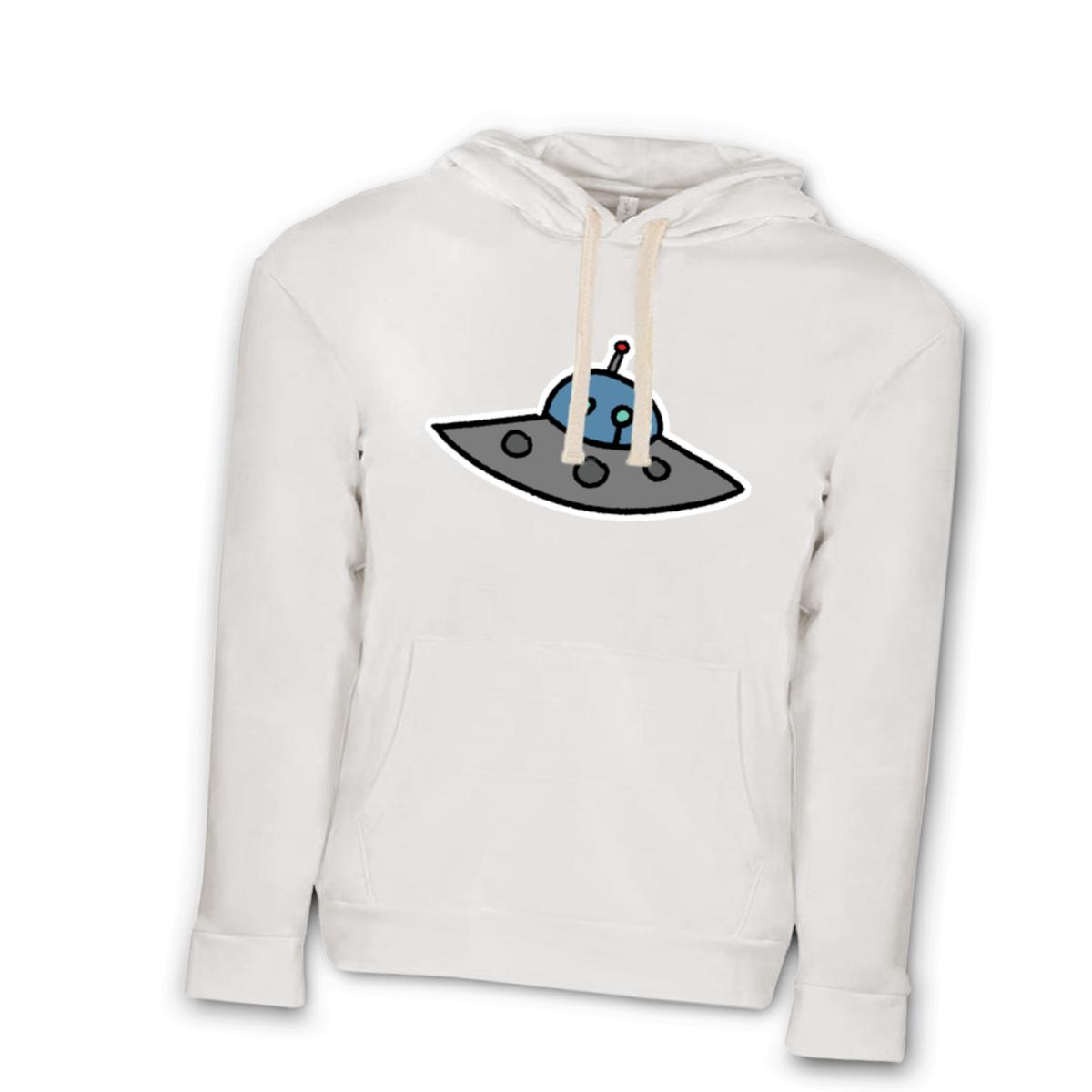 Flying Saucer Unisex Pullover Hoodie Small white