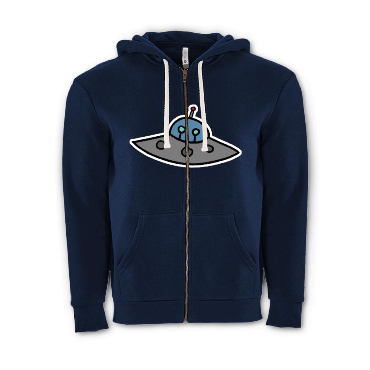 Flying Saucer Unisex Zip Hoodie Double Extra Large midnight-navy
