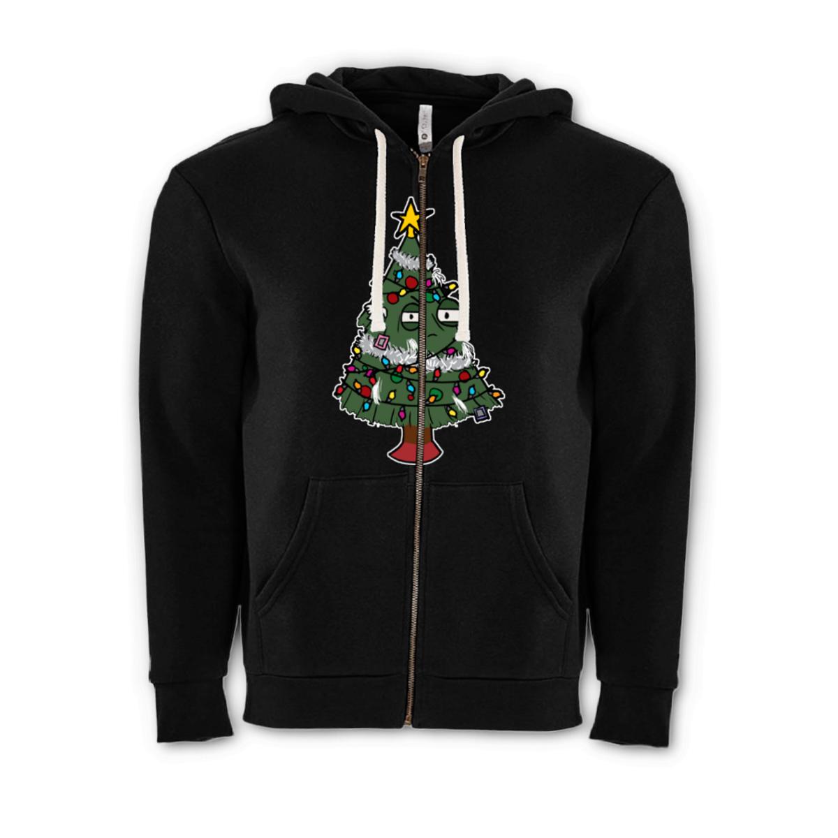 Gaudy Christmas Tree Unisex Zip Hoodie Medium black