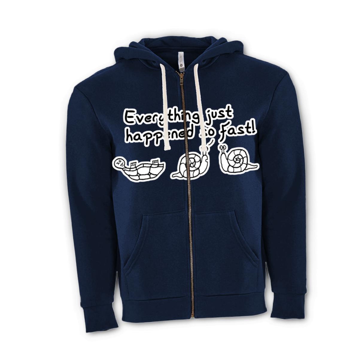 Happened So Fast Unisex Zip Hoodie Double Extra Large midnight-navy