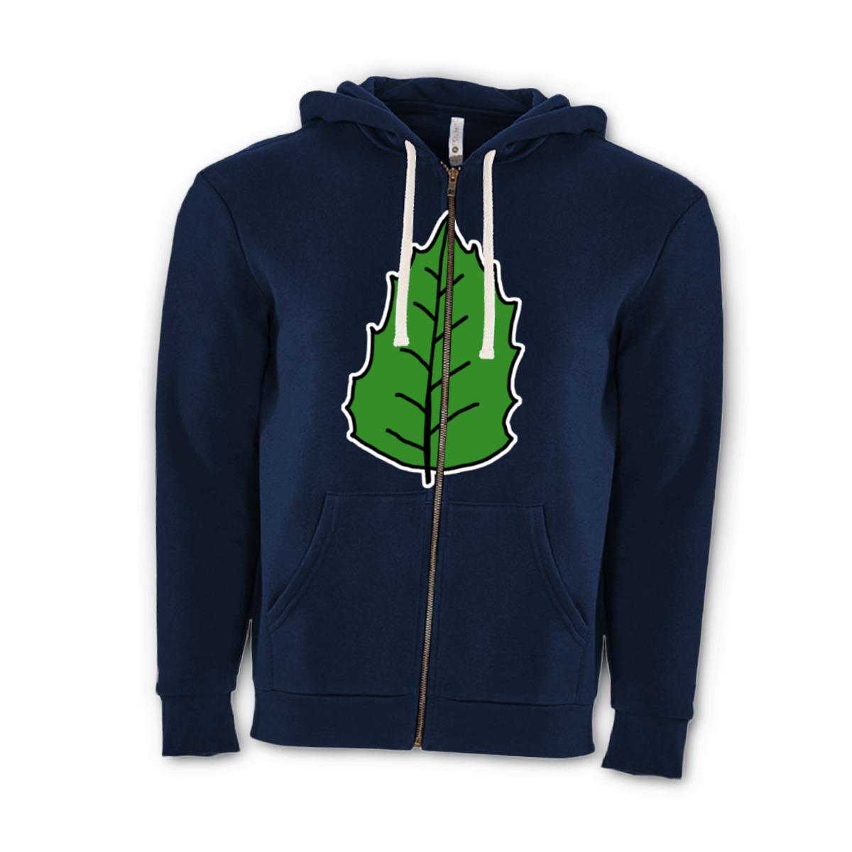 Holly Leaf Unisex Zip Hoodie Double Extra Large midnight-navy