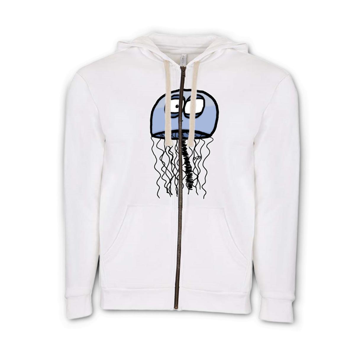 Jelly Fish Unisex Zip Hoodie Double Extra Large white