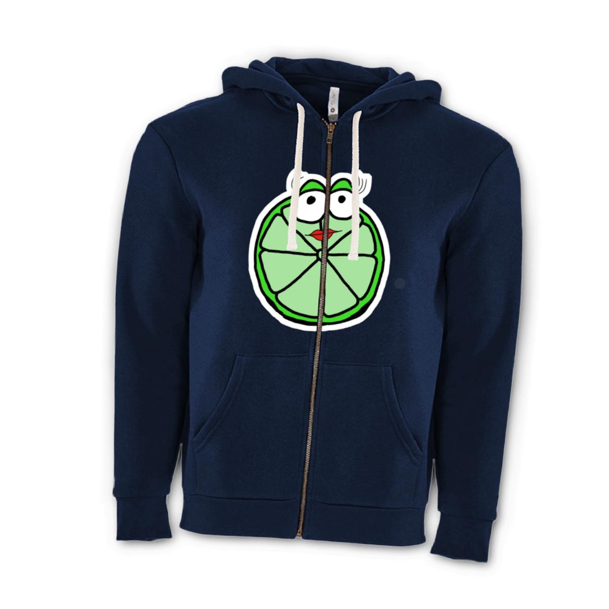 Lime Unisex Zip Hoodie Double Extra Large midnight-navy