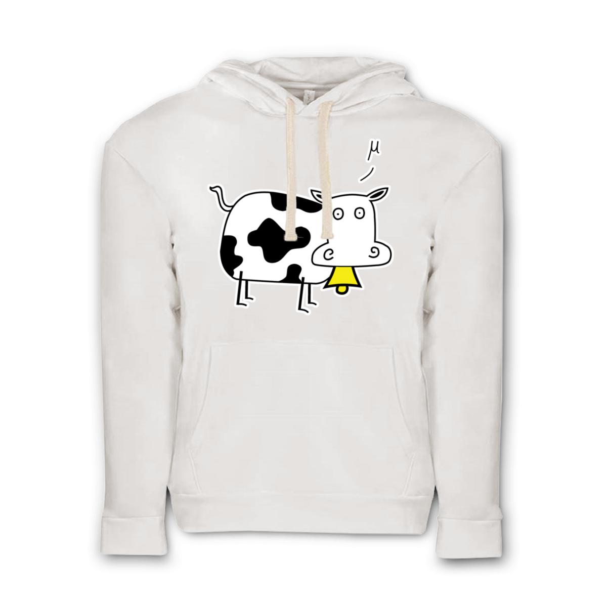 Mu Cow Unisex Pullover Hoodie Large white