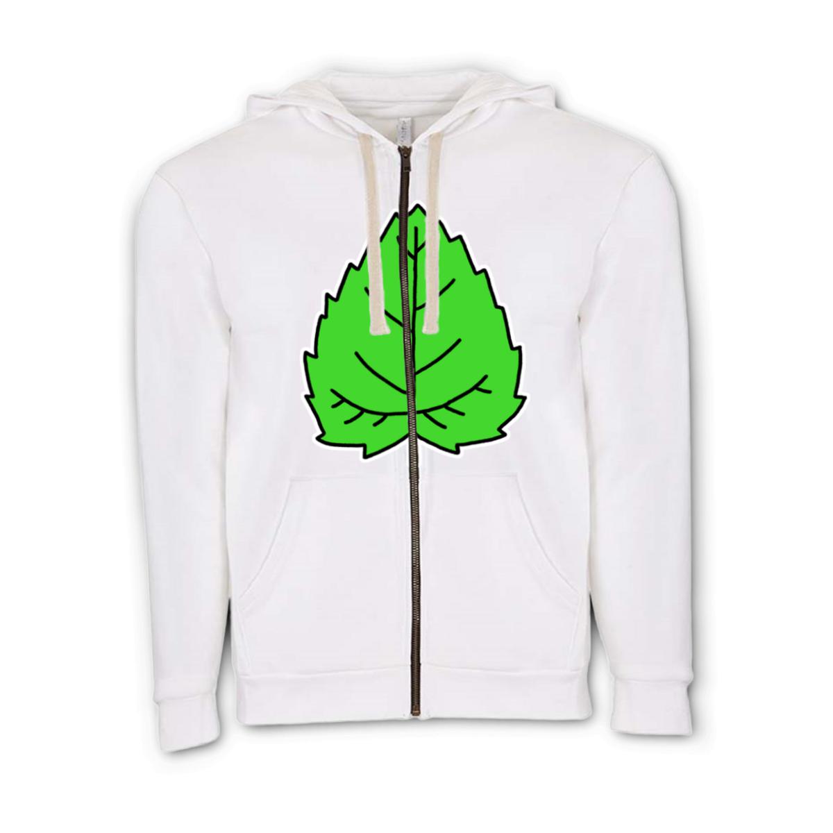 Mulberry Leaf Unisex Zip Hoodie Extra Large white