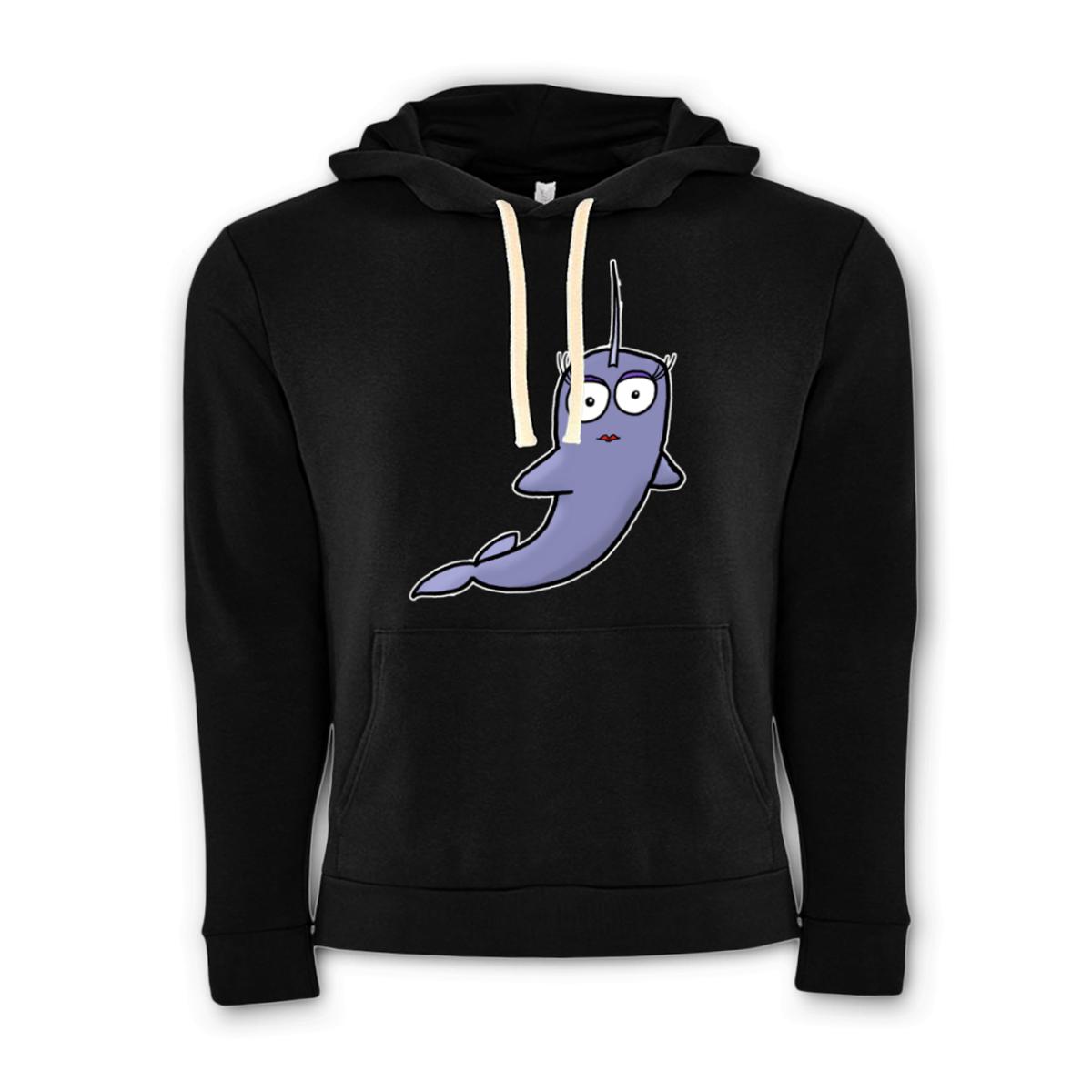 Narwhal Unisex Pullover Hoodie Extra Large black