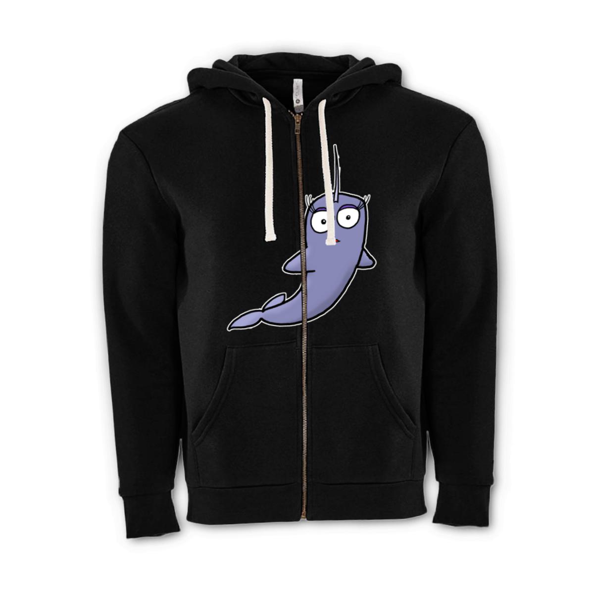 Narwhal Unisex Zip Hoodie Double Extra Large black