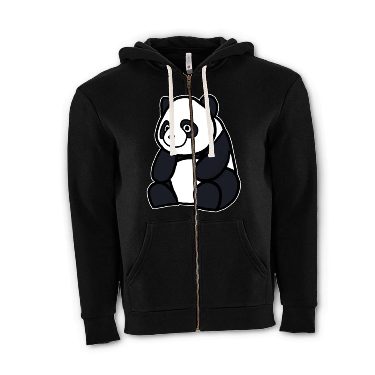 Panda Unisex Zip Hoodie Medium black