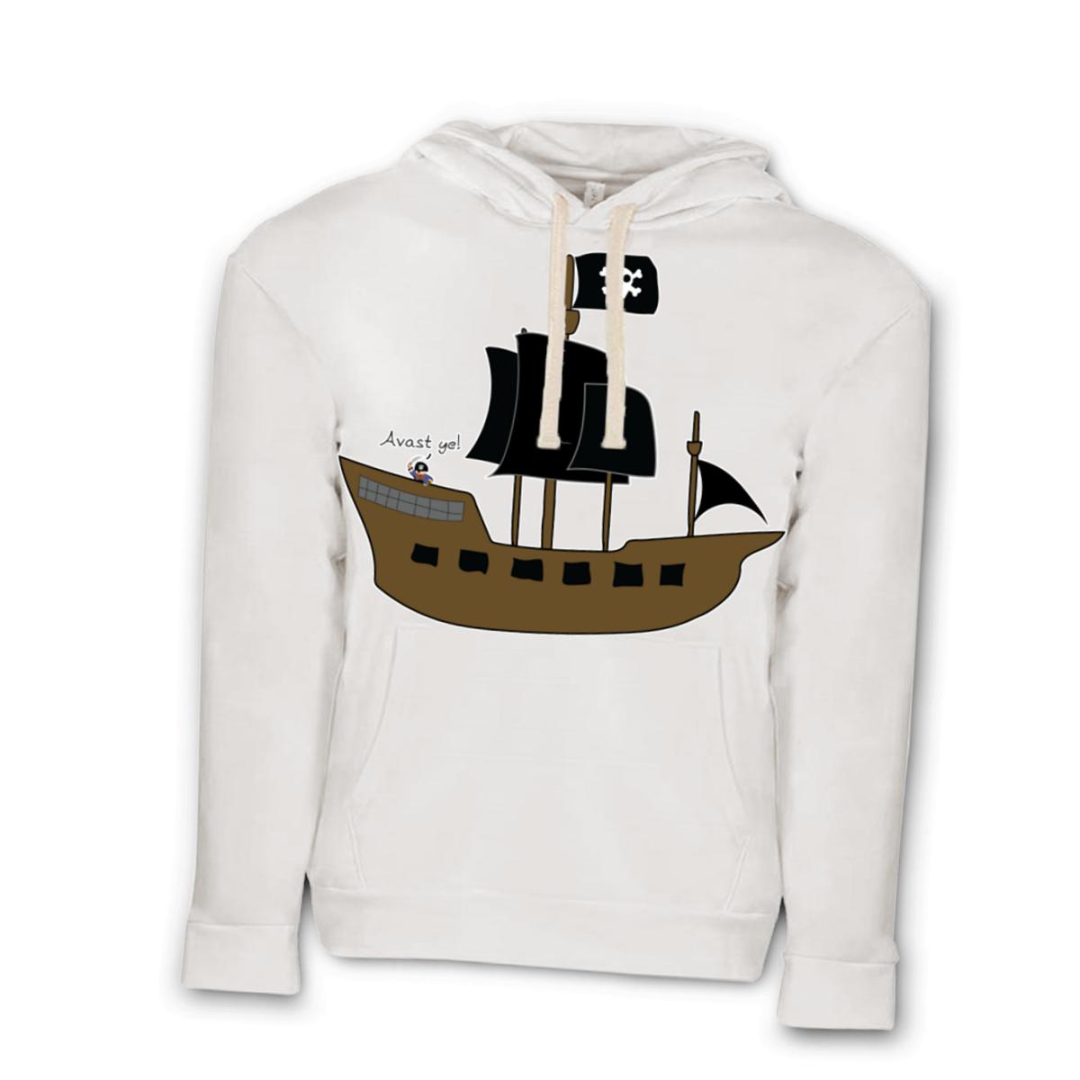 Pirate Ship Unisex Pullover Hoodie Large white