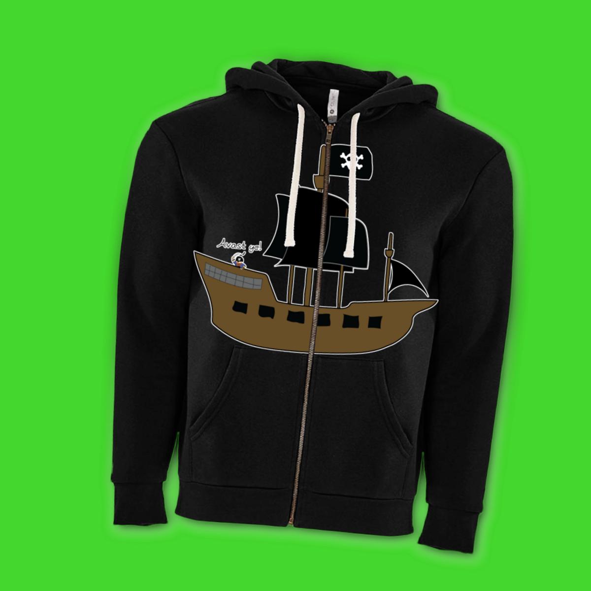 Pirate Ship Unisex Zip Hoodie