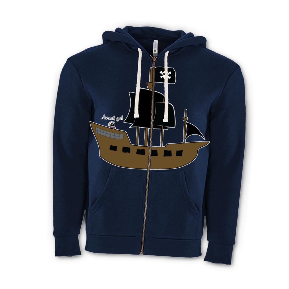 Pirate Ship Unisex Zip Hoodie Double Extra Large midnight-navy