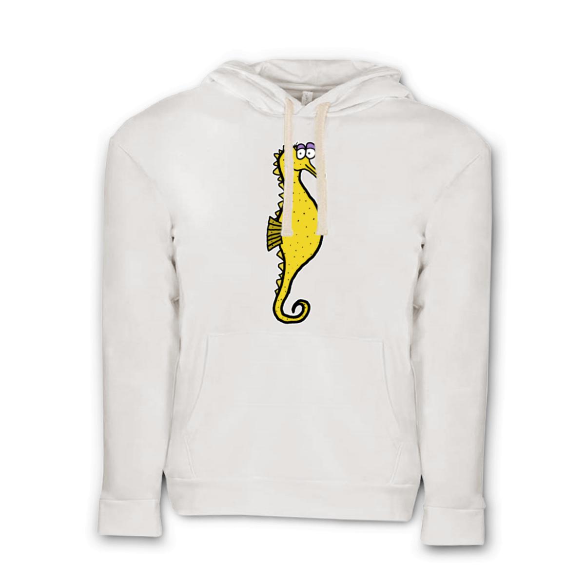 Seahorse Unisex Pullover Hoodie Extra Large white