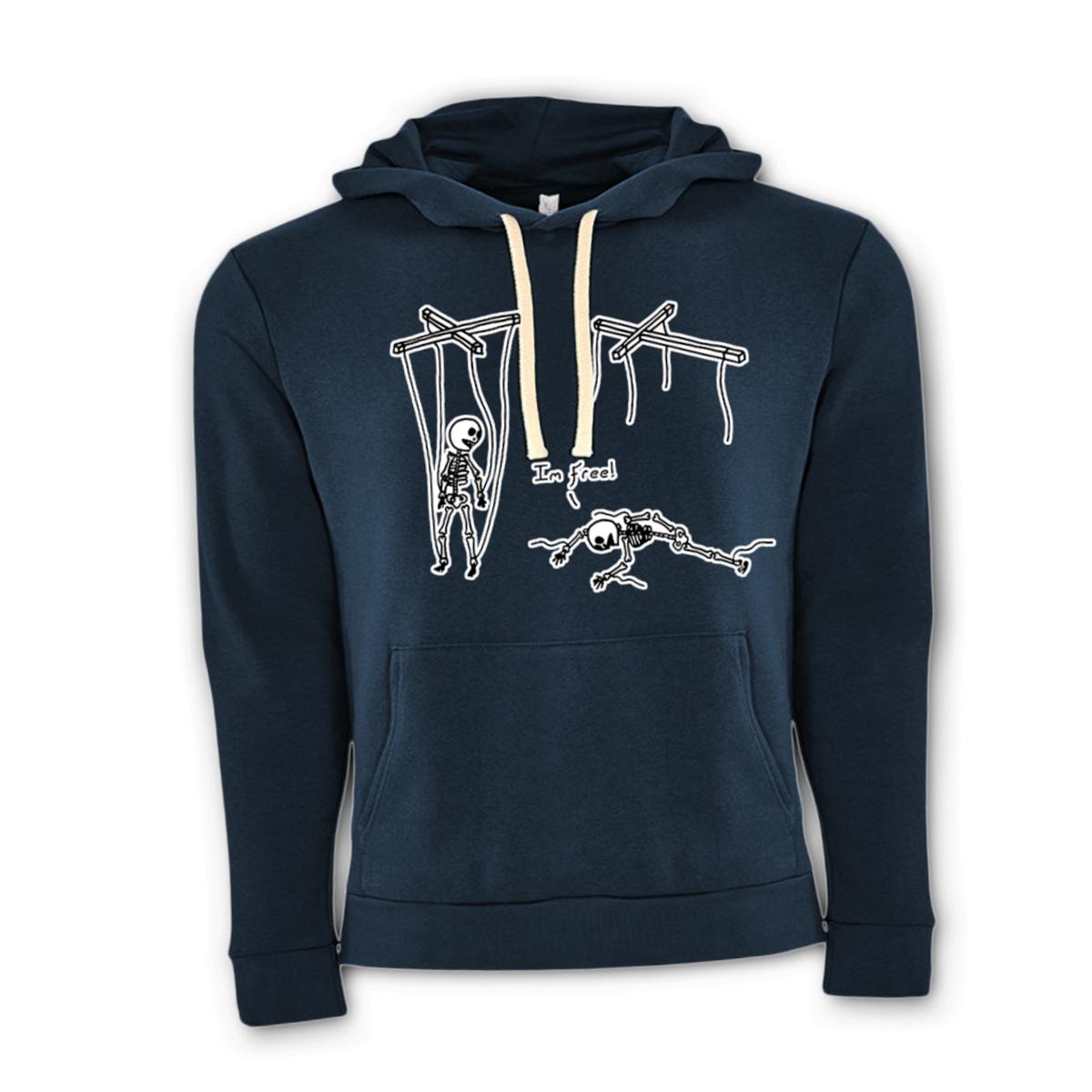 Skeleton Freedom Unisex Pullover Hoodie Double Extra Large midnight-navy