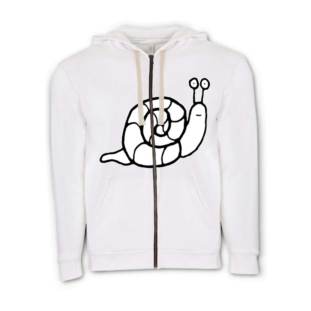 Snail Unisex Zip Hoodie Double Extra Large white