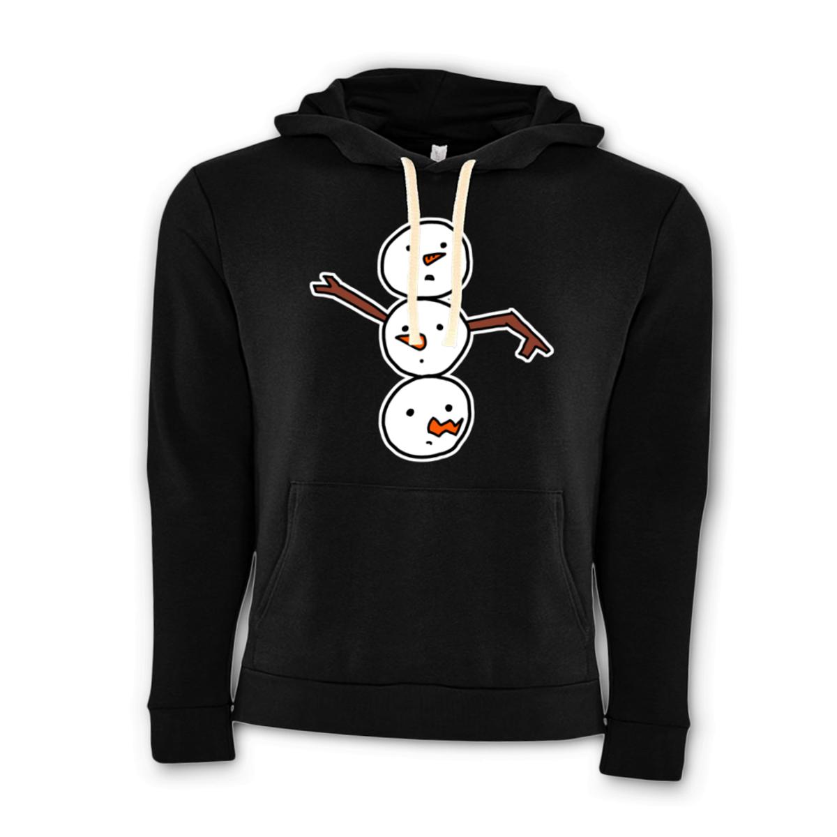 Snowman All Heads Unisex Pullover Hoodie Small black