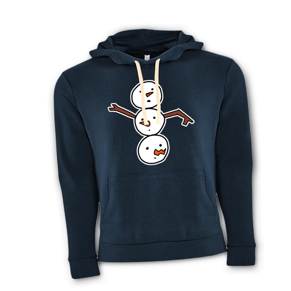 Snowman All Heads Unisex Pullover Hoodie Large midnight-navy
