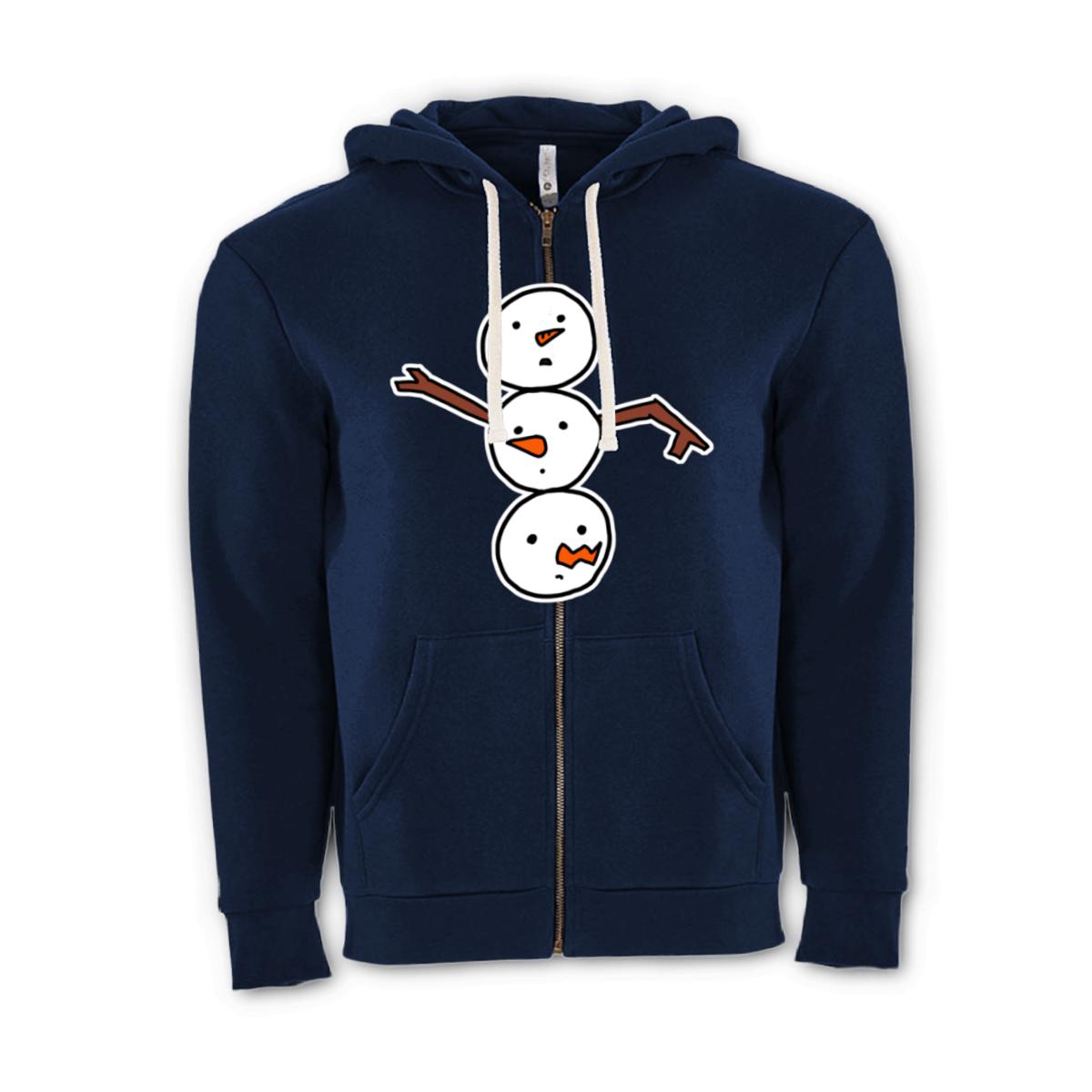 Snowman All Heads Unisex Zip Hoodie Double Extra Large midnight-navy