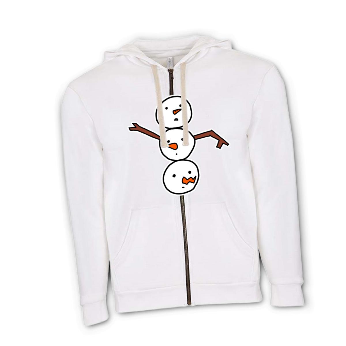 Snowman All Heads Unisex Zip Hoodie Double Extra Large white