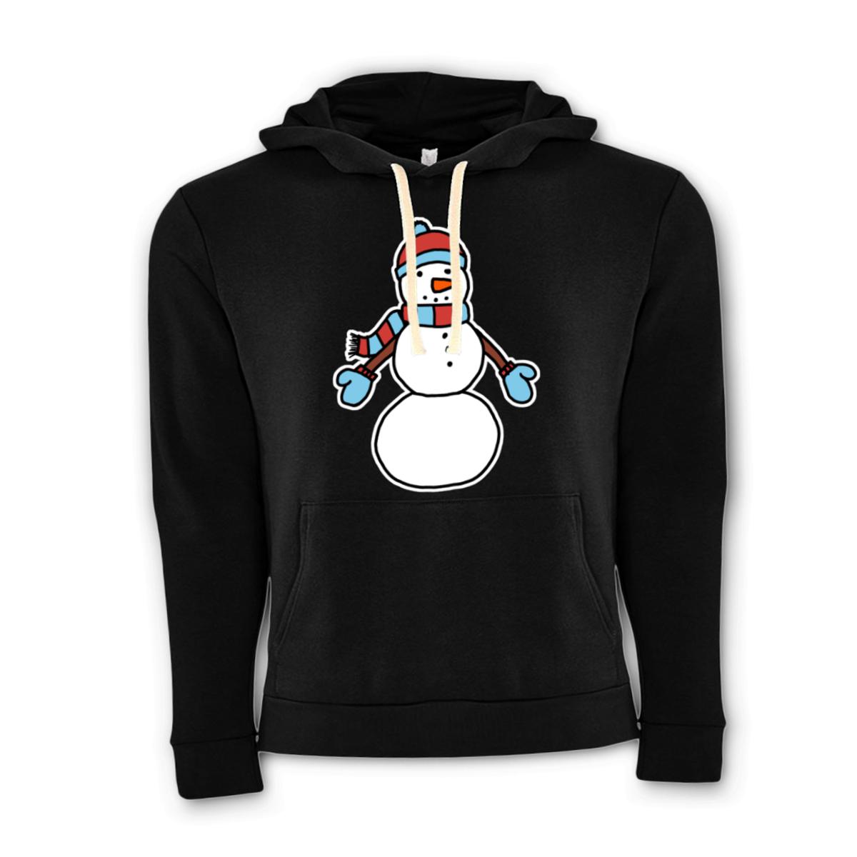 Snowman Bundled Up Unisex Pullover Hoodie Small black