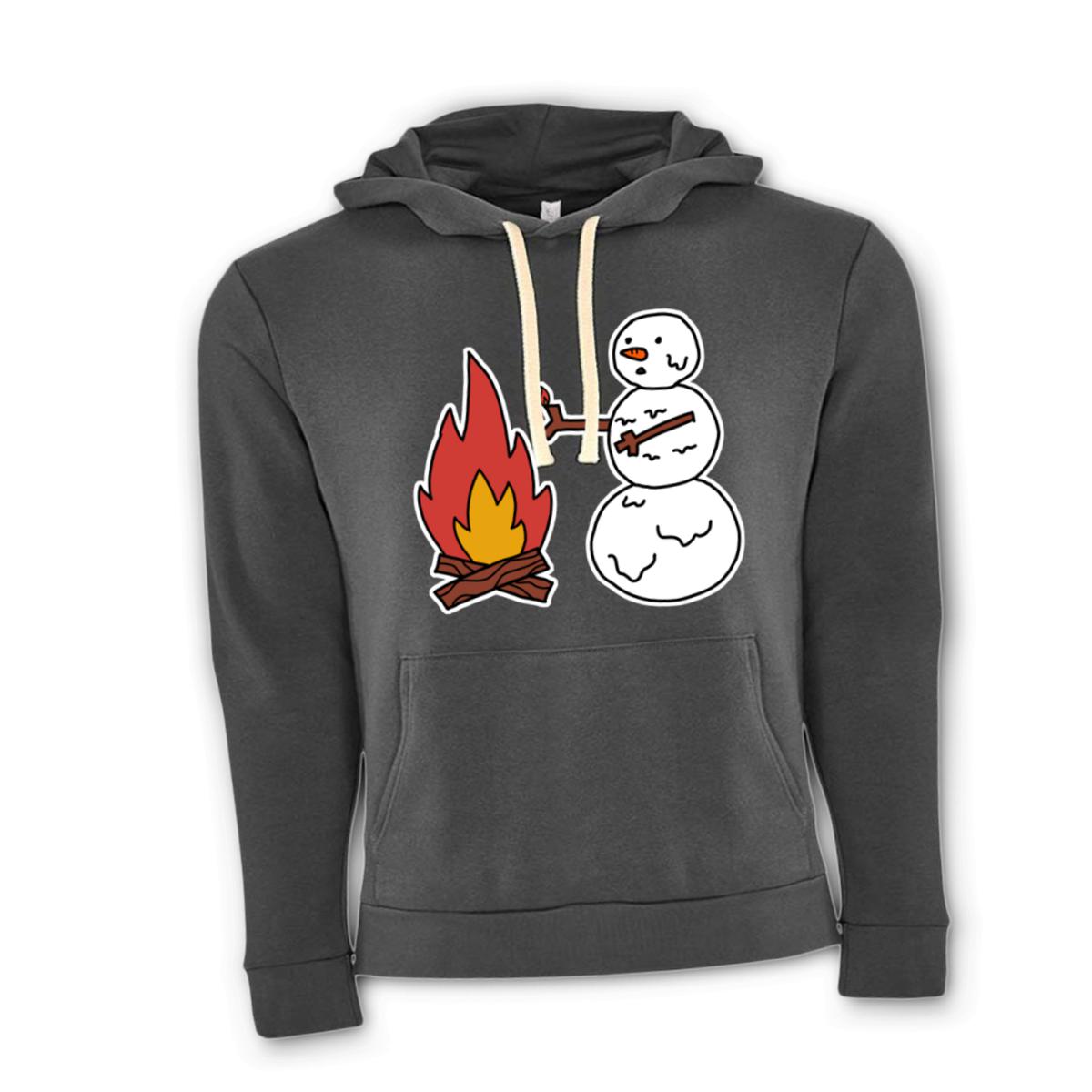 Snowman Keeping Warm Unisex Pullover Hoodie Double Extra Large heavy-metal