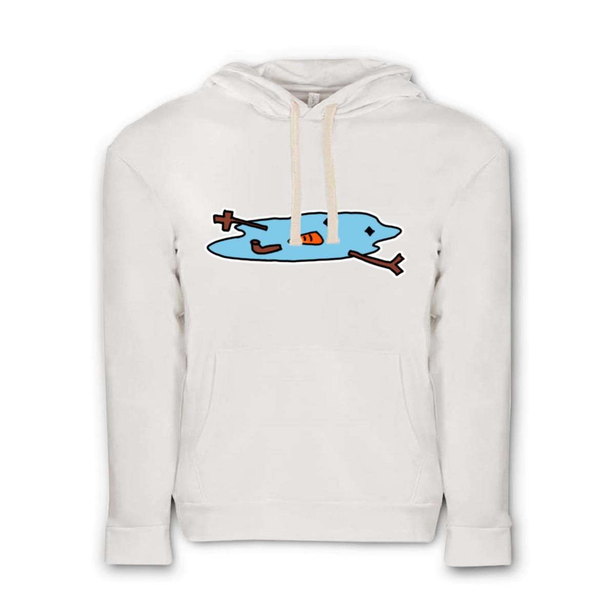 Snowman Puddle Unisex Pullover Hoodie Small white