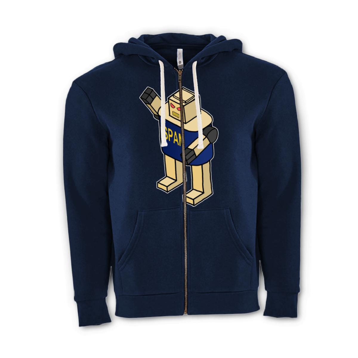 Spam Bot Unisex Zip Hoodie Double Extra Large midnight-navy