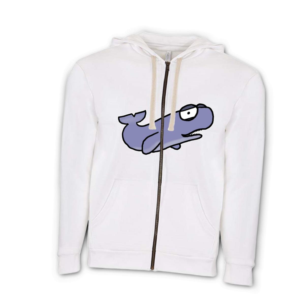 Sperm Whale Unisex Zip Hoodie Double Extra Large white