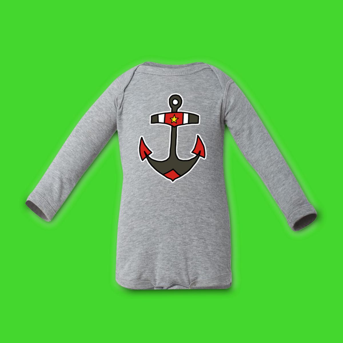 American Traditional Anchor Long Sleeve Onesie