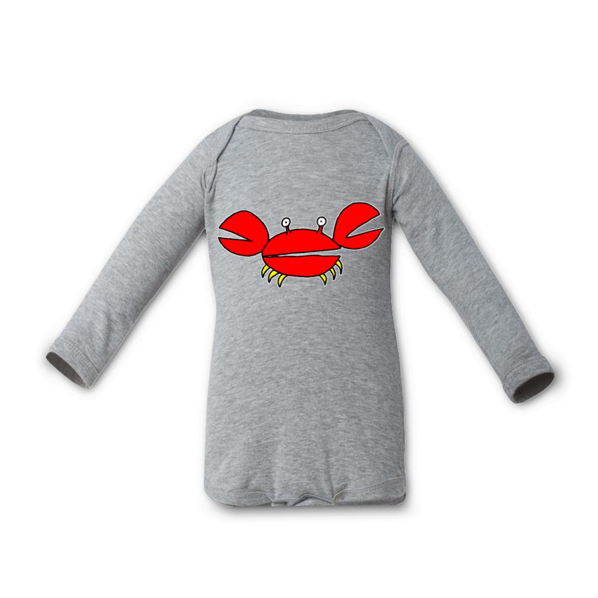 Crab Long Sleeve Onesie 18M heather
