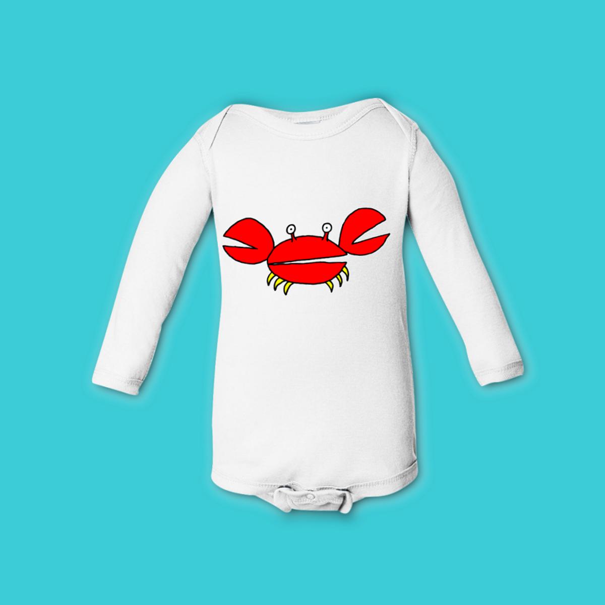 Crab Long Sleeve Onesie