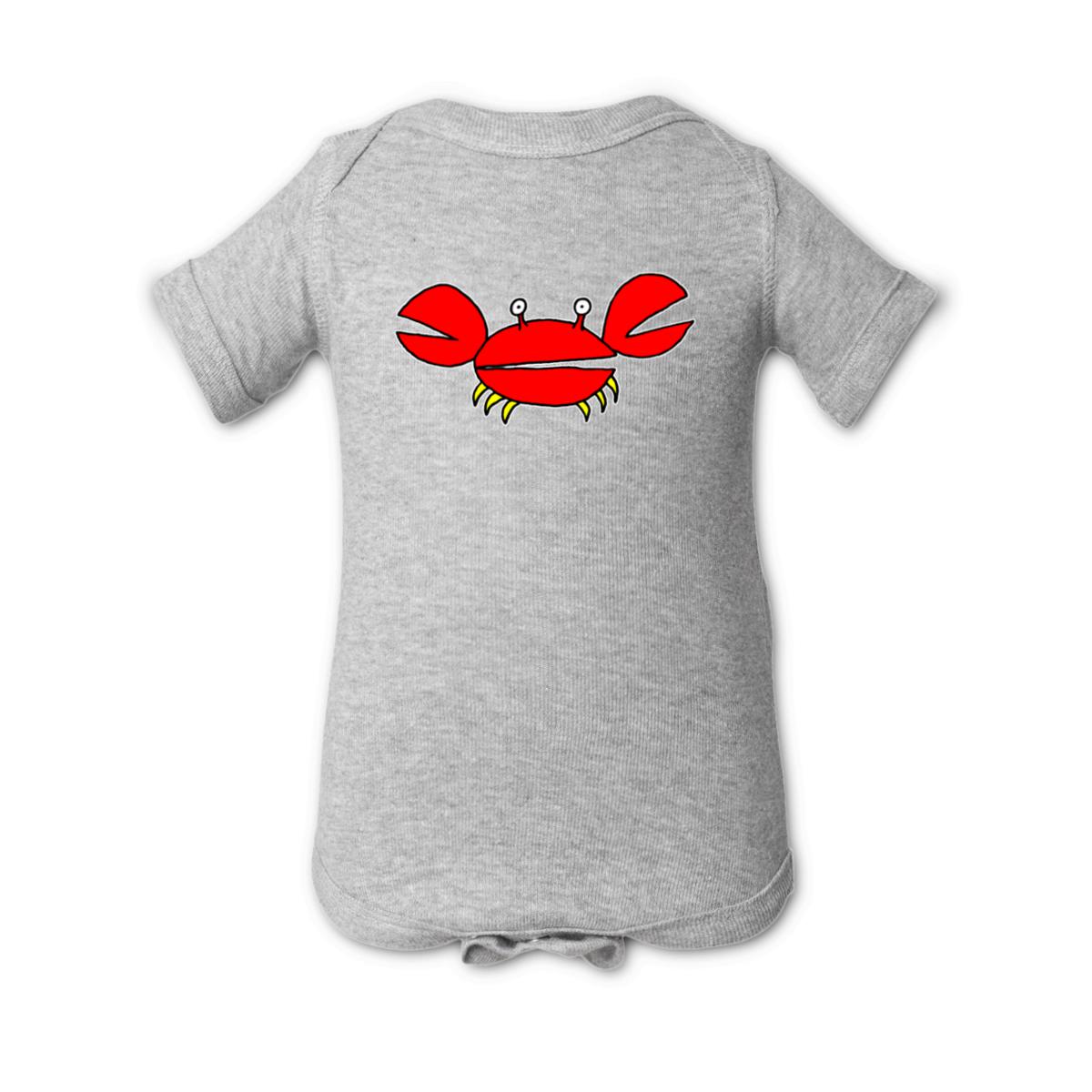 Crab Onesie 6M heather