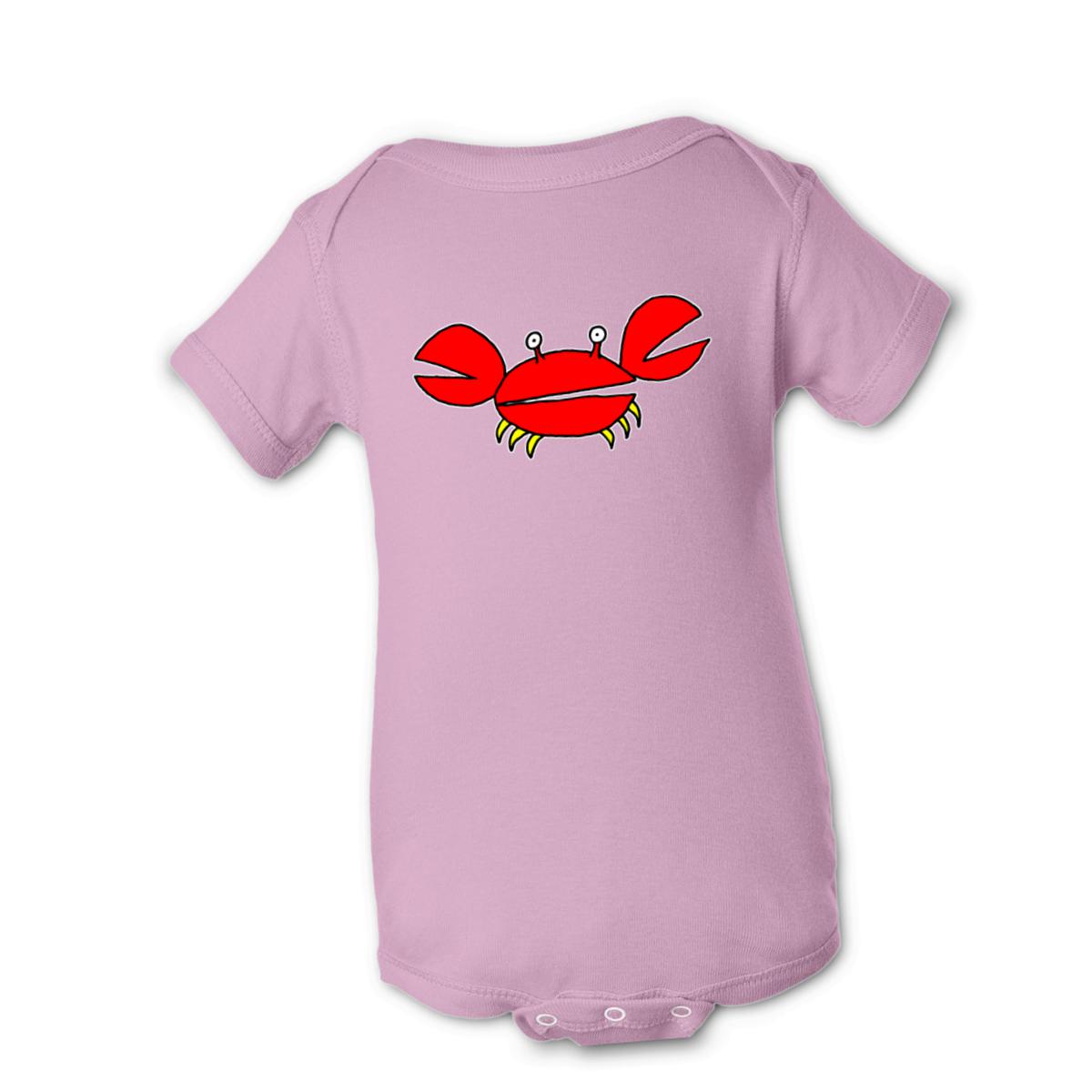 Crab Onesie 6M pink