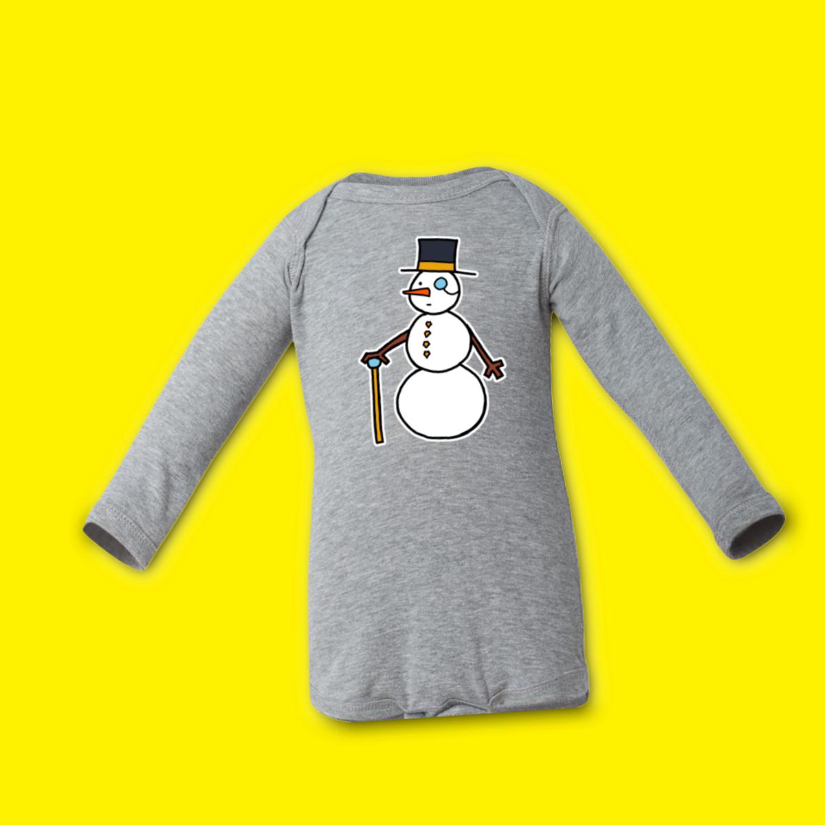 Dapper Snowman Long Sleeve Onesie